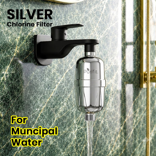 Anti-Chlorine Filter for Shower & Tap - Silver
