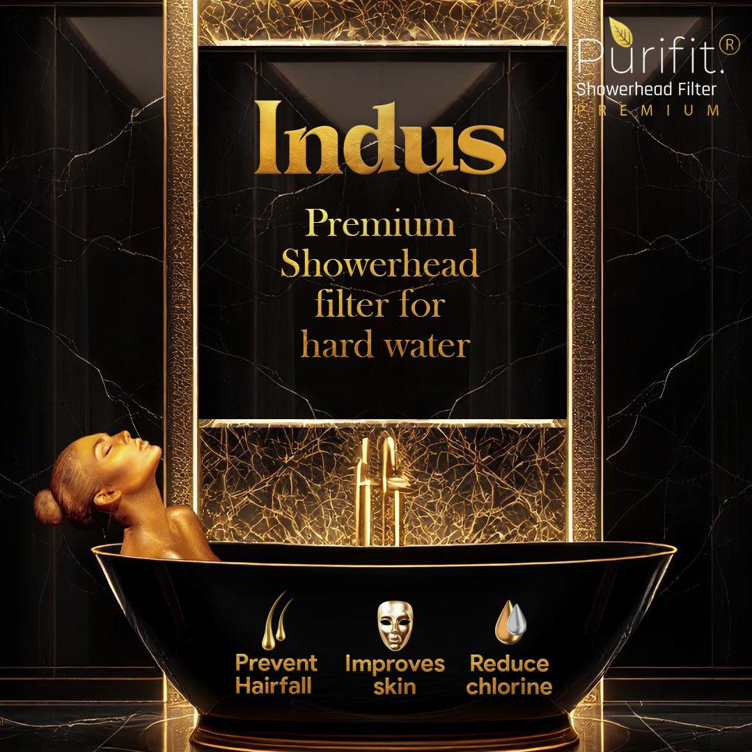 Indus Premium Shower Head Filter For Hard water and Chlorine - Purifit