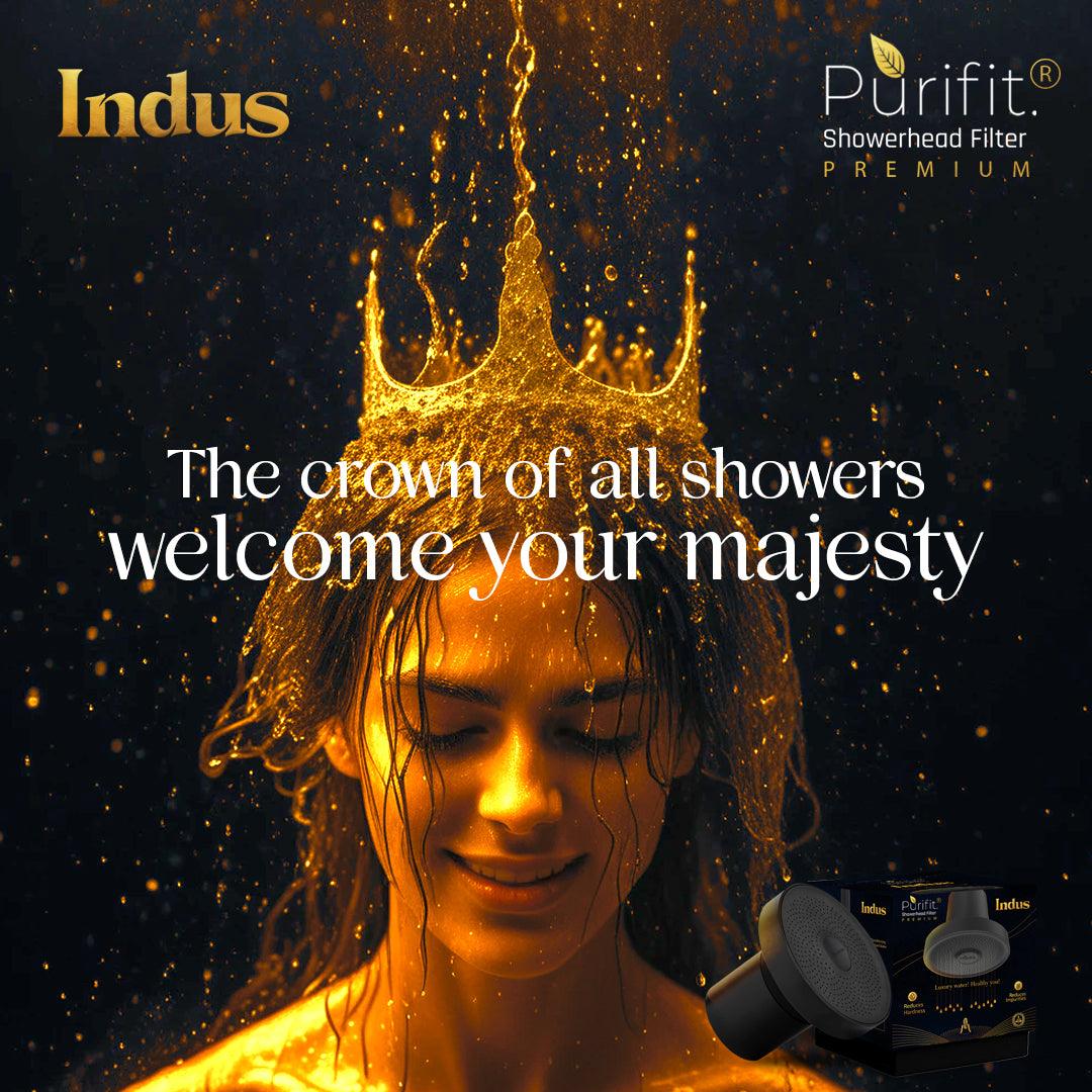 Indus Premium Shower Head Filter For Hard water and Chlorine - Purifit