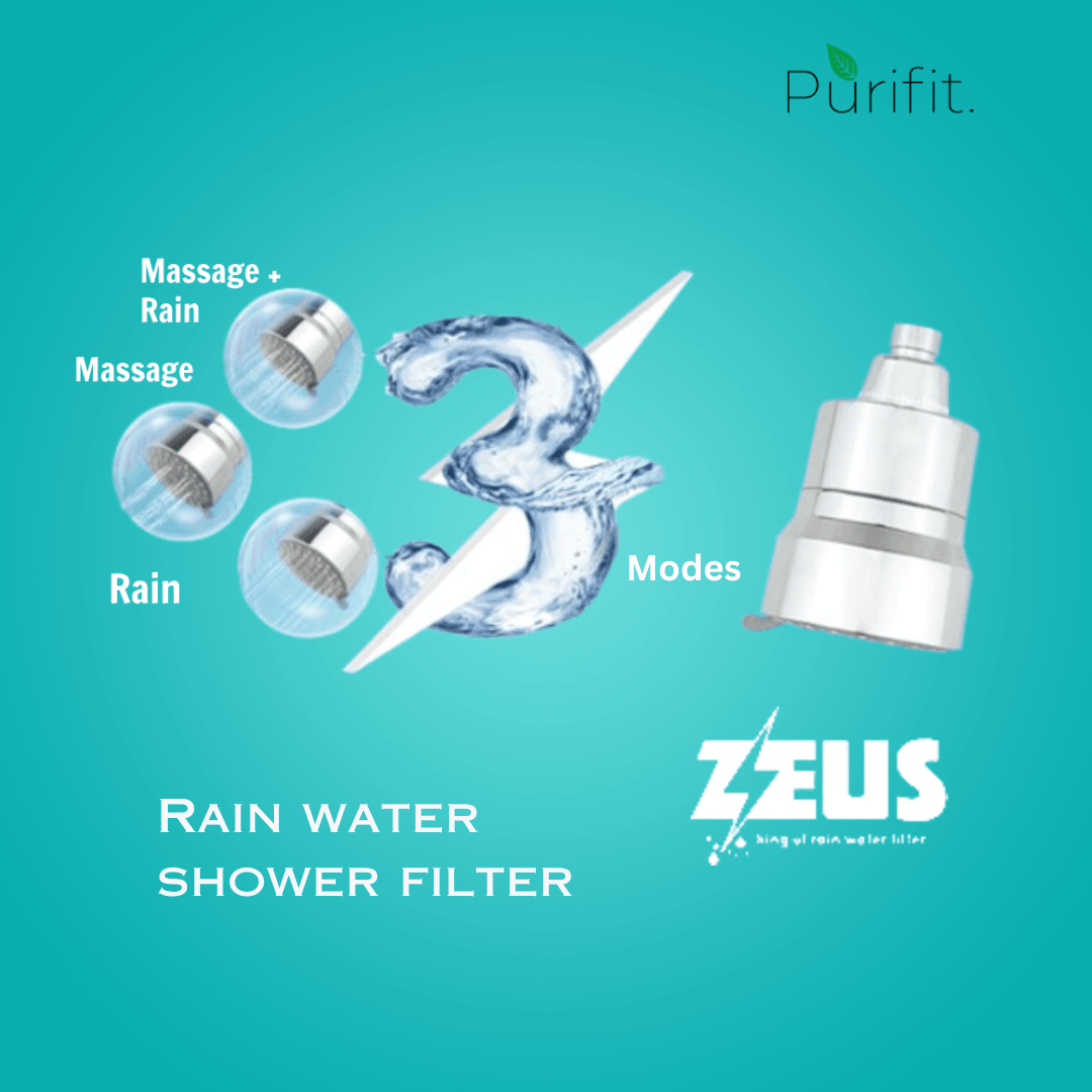 Purifit Mutli Spray Shower Head Filter for Hardwater | 3 Mode Spray | ZEUS - Purifit
