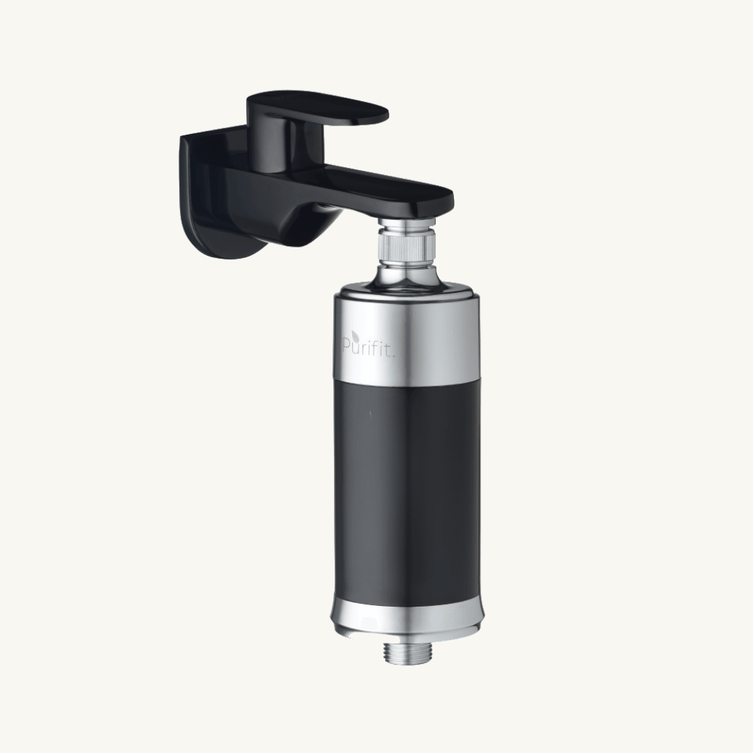 Shower And Tap Filter For Hard Water - Black Finish | 8 Month Cartridge Life - Purifit