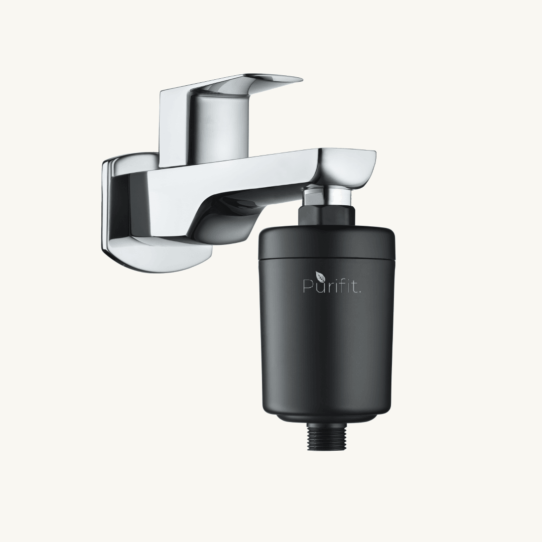 Atom - Premium Black Shower and Tap Filter with Foam Flow | 6 month Cartridge Life - Purifit
