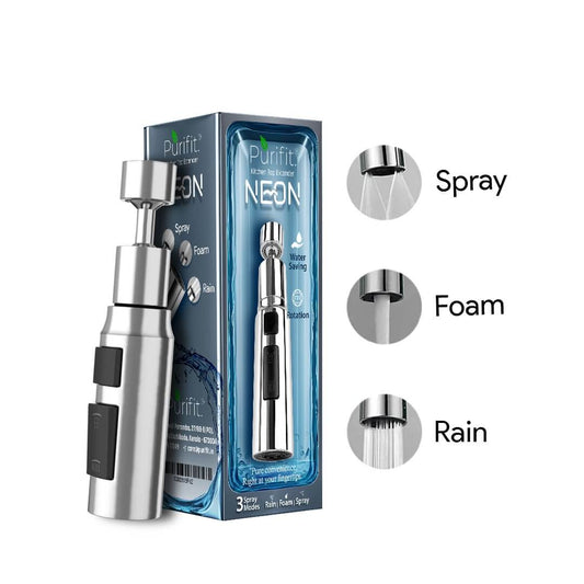 Neon 720° Tap Extender | Dual-Axis Rotating Faucet Attachment | Fits 18–24mm Taps - Purifit