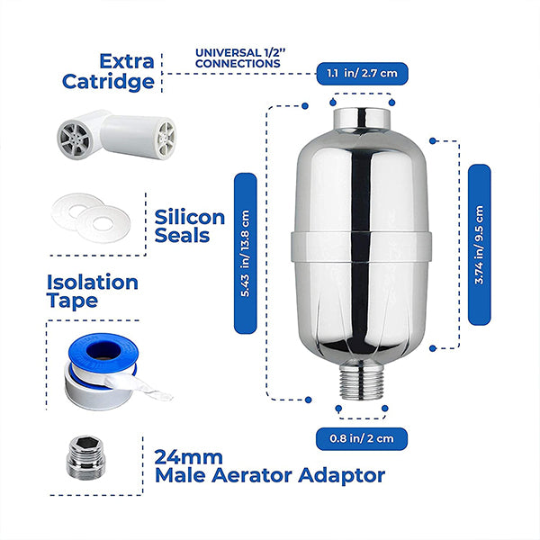 Purifit Shower&Tap Filters For Hard Water|Removes Chlorine|Reduces Hair Fall| Two Cartridges