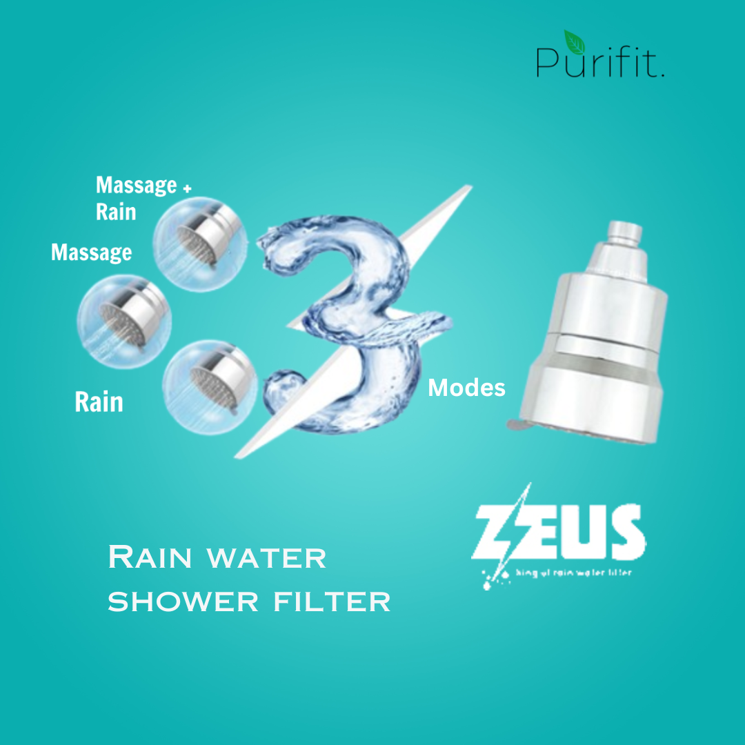 Purifit Mutli Spray Shower Head Filter for Hardwater | 3 Mode Spray  | ZEUS