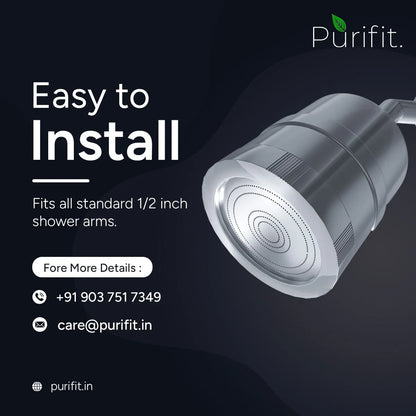 Purifit Shower Head Filter for Hard Water Softening & Chlorine Removal