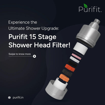 Purifit Shower Head Filter for Hard Water Softening & Chlorine Removal