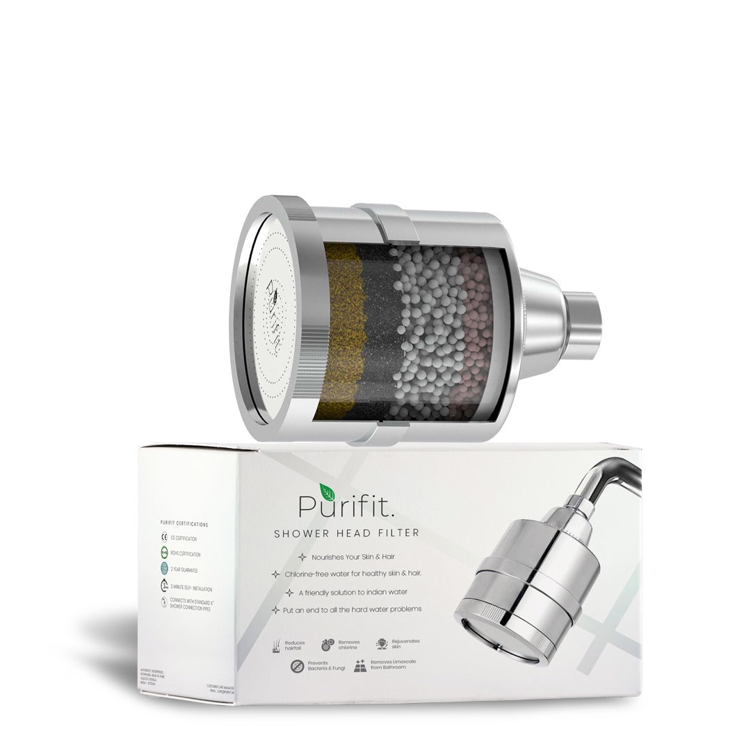 Classic Shower Head Filter for Hard Water & Chlorine Removal | 6 month Cartridge Life