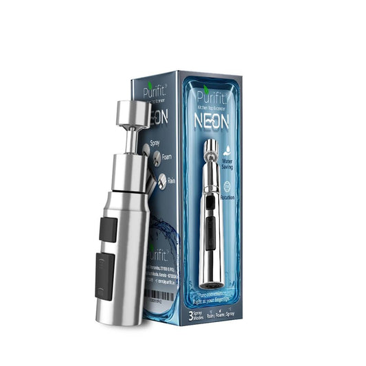 Neon 720° Tap Extender | Dual-Axis Rotating Faucet Attachment | Fits 18–24mm Taps