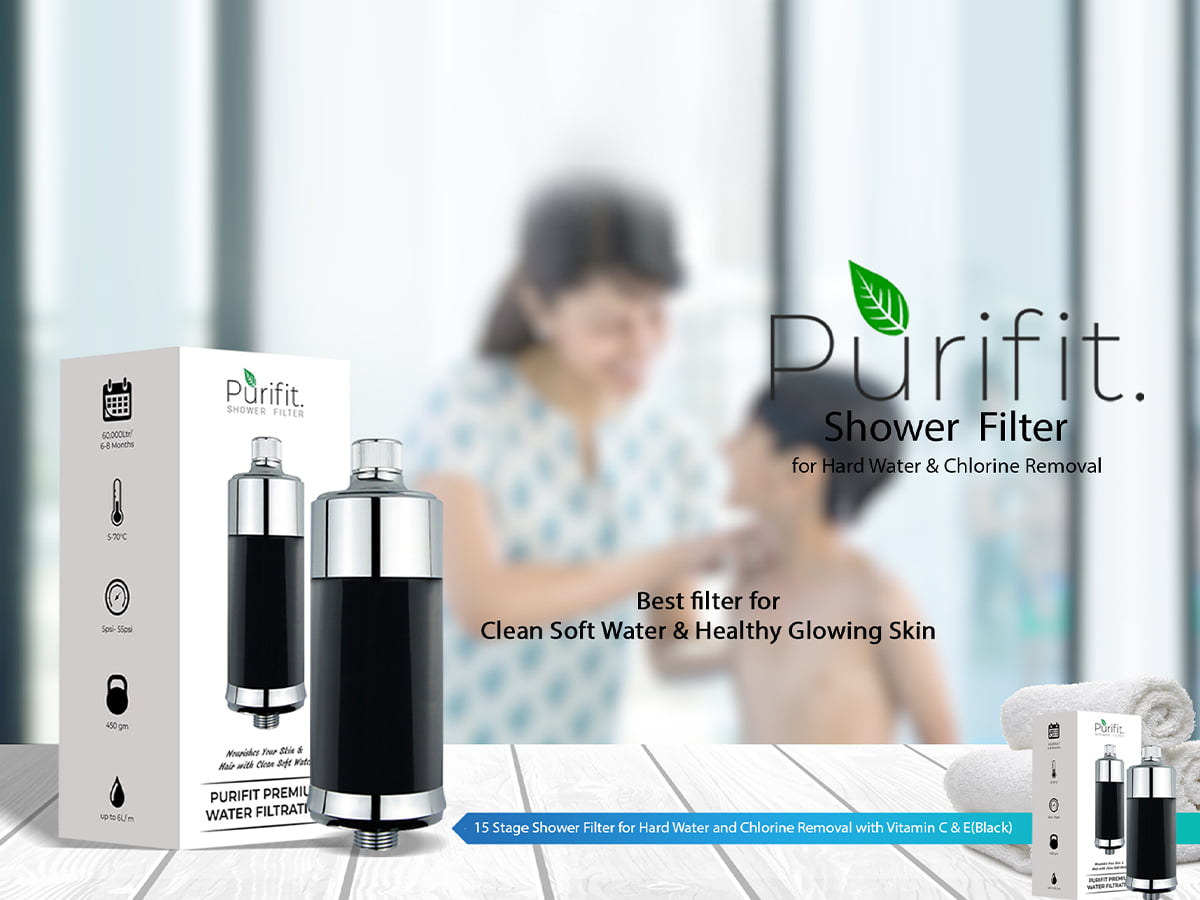 Purifit 15Stage Black Shower Filter Replacement Cartridge